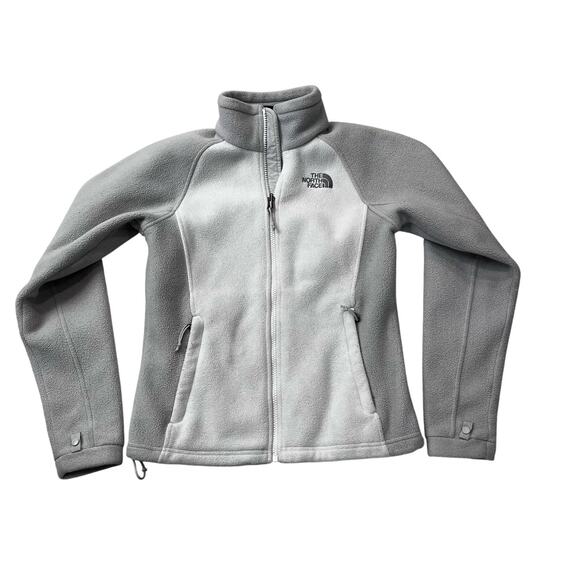 The North Face Women's Khumbu XS Front Zip Fleece Gray White Jacket - Picture 1 of 6